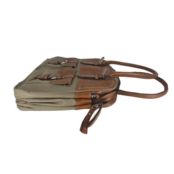 Franklin Covey Womens Beige Brown Adjustable Leather Strap Shoulder‎ Bag Size S - Picture 2 of 10